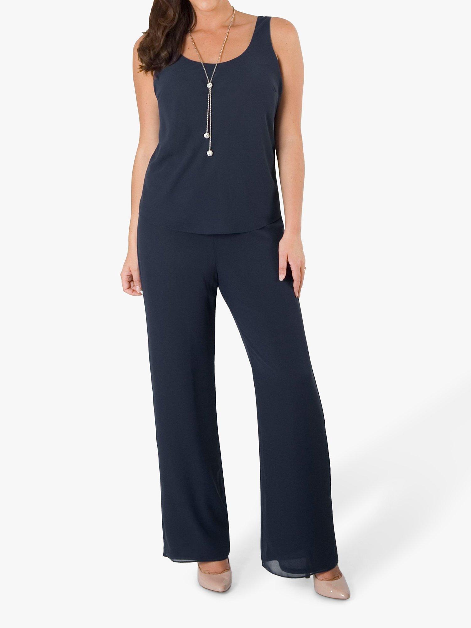 Product image 3 of 7, which shows Chesca Chiffon Camisole, Dark Navy, 12