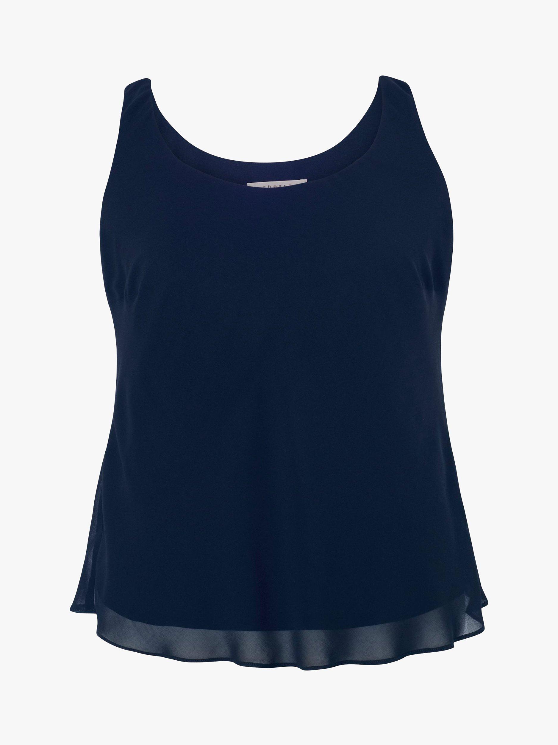 Product image 7 of 7, which shows Chesca Chiffon Camisole, Dark Navy, 12