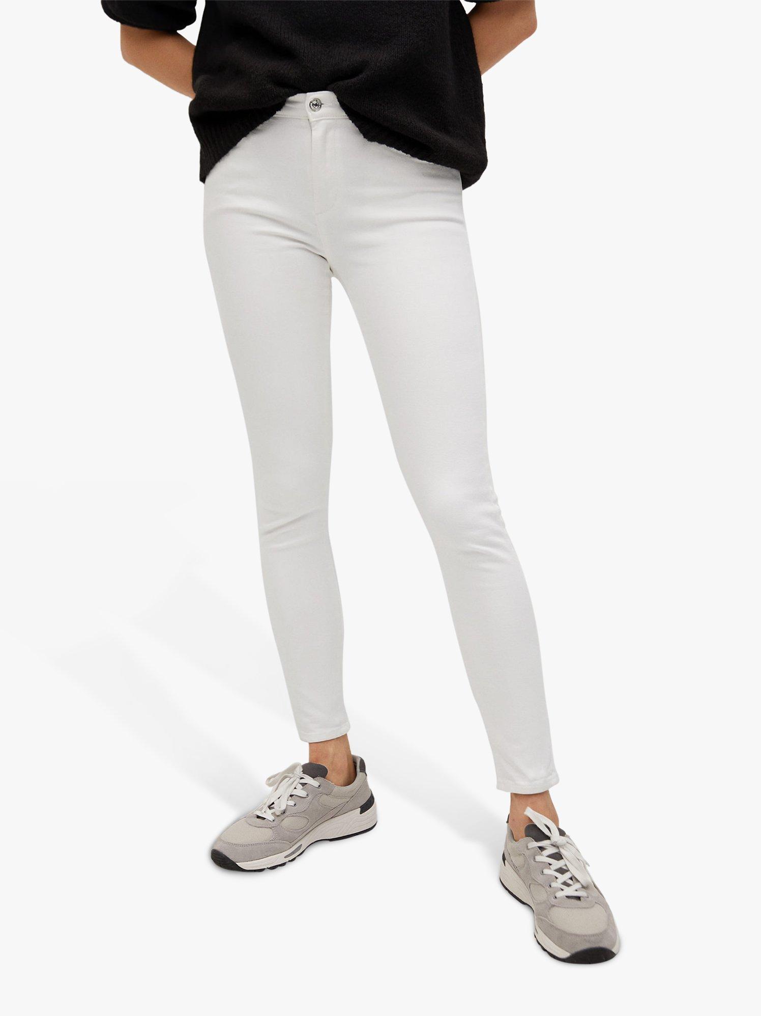 Mango Elsa Mid Waist Skinny Jeans, White, 6