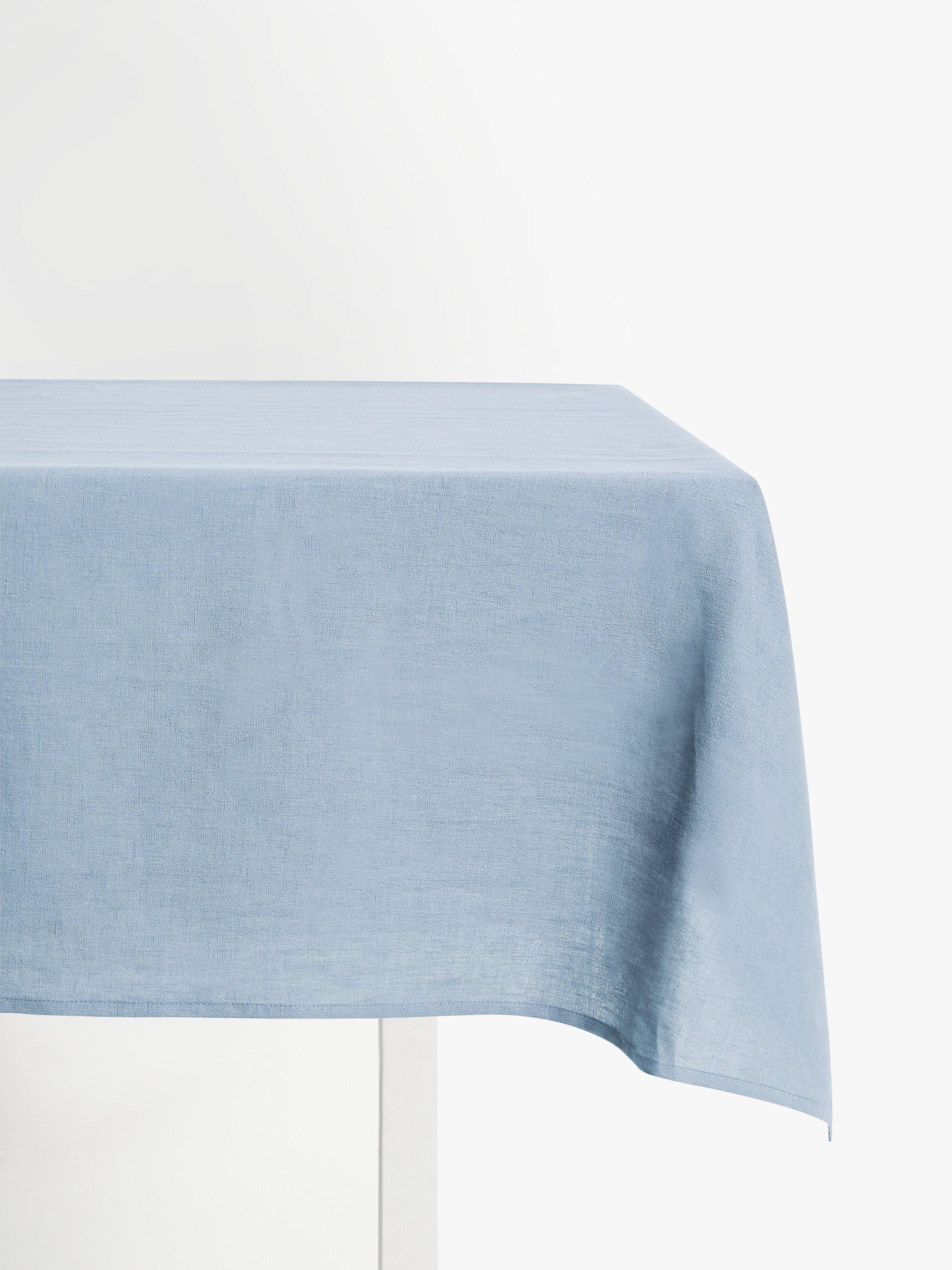 John Lewis Linen Tablecloth, French Blue, 250 x 160cm