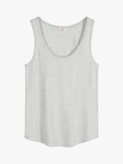 HUSH Organic Cotton Tank Top, Lightest Grey Marl