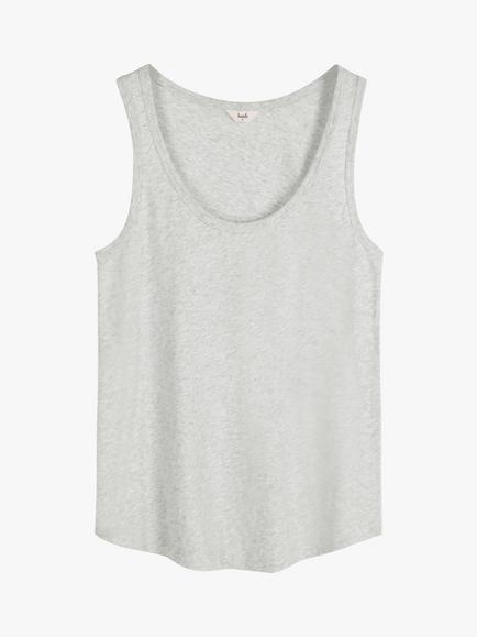 HUSH Organic Cotton Tank Top, Lightest Grey Marl