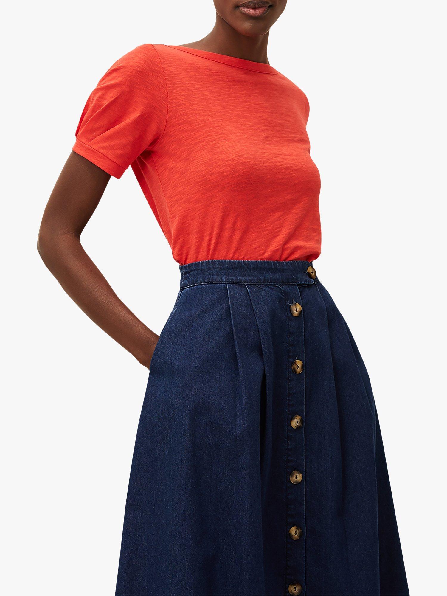 Phase Eight Elspeth Puff Top, Red, 14