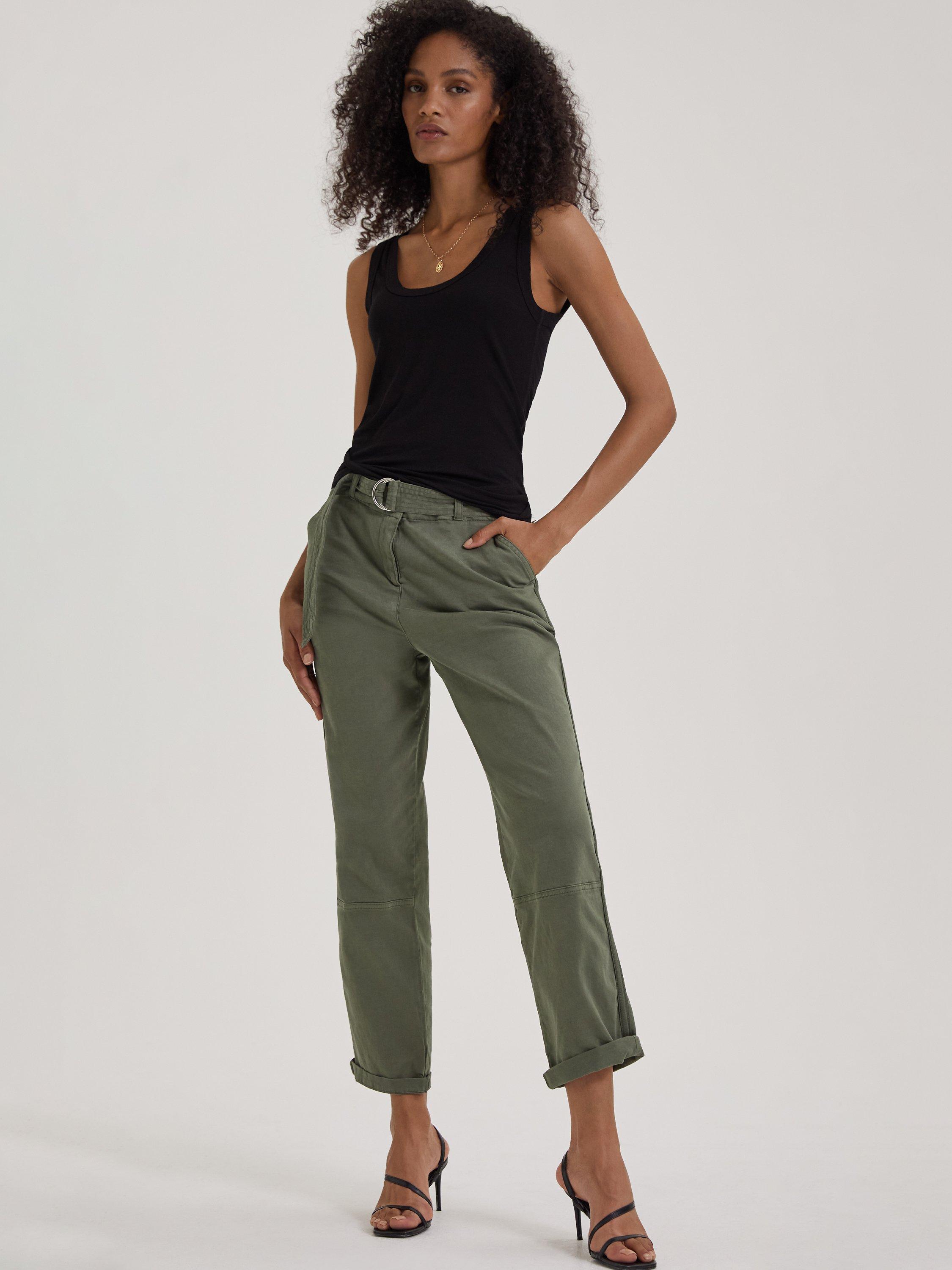 Baukjen Easter Organic Cotton Cargo Trousers, Khaki