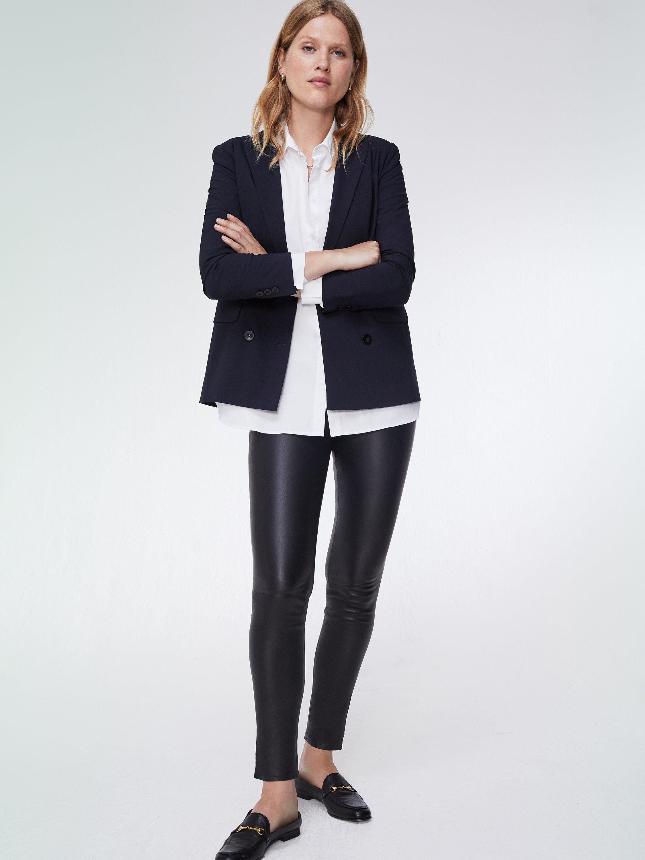 Product image 2 of 6, which shows Baukjen Liv Leather Leggings, Caviar Black, 6