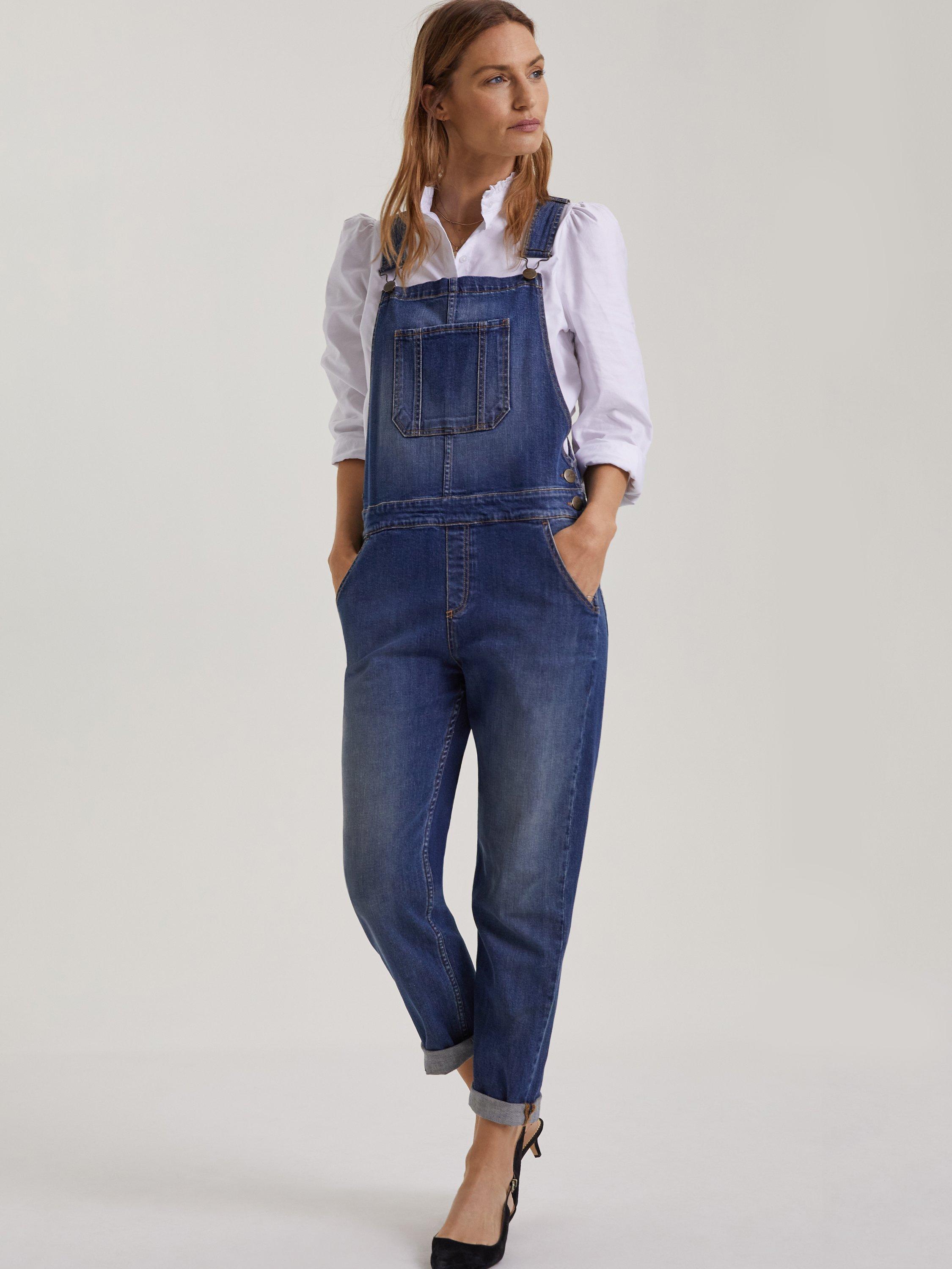 Baukjen Organic Cotton Dungarees, Washed Indigo