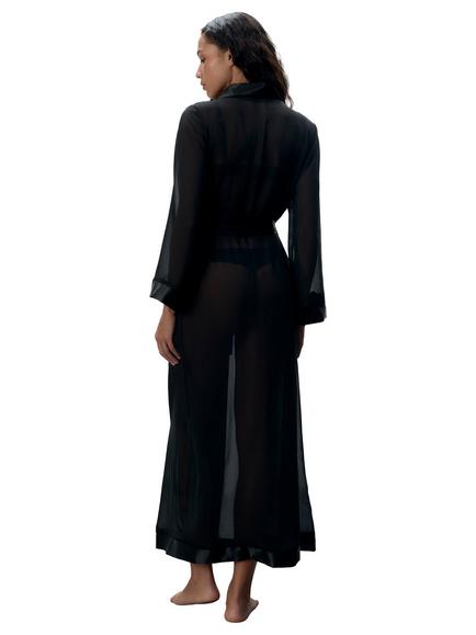 Bluebella Marcella Full-Length Chiffon Kimono, Black - view 2, Black