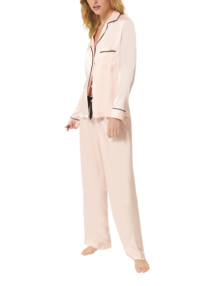 Bluebella Claudia Satin Trouser Pyjama Set, Pale Pink, Pale Pink