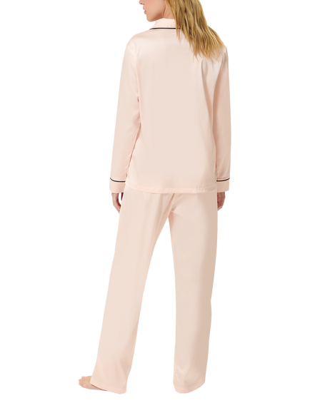 Bluebella Claudia Satin Trouser Pyjama Set, Pale Pink - view 2, Pale Pink