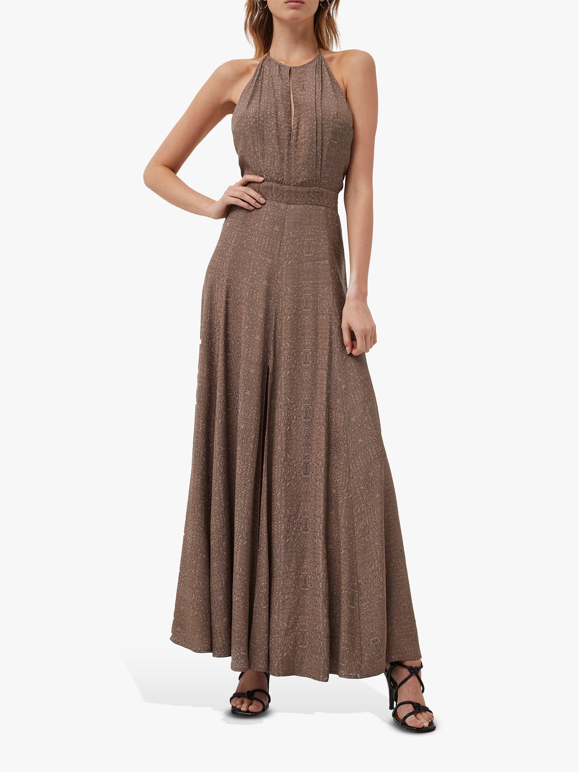 French Connection Dua Drape Keyhole Maxi Dress, Copper Sunset