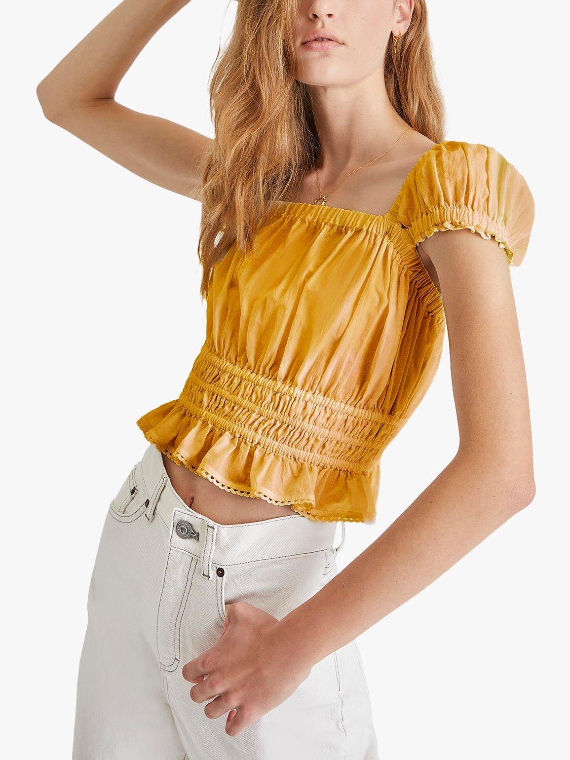 French Connection Almo Square Neck Top, Beeswax Orange