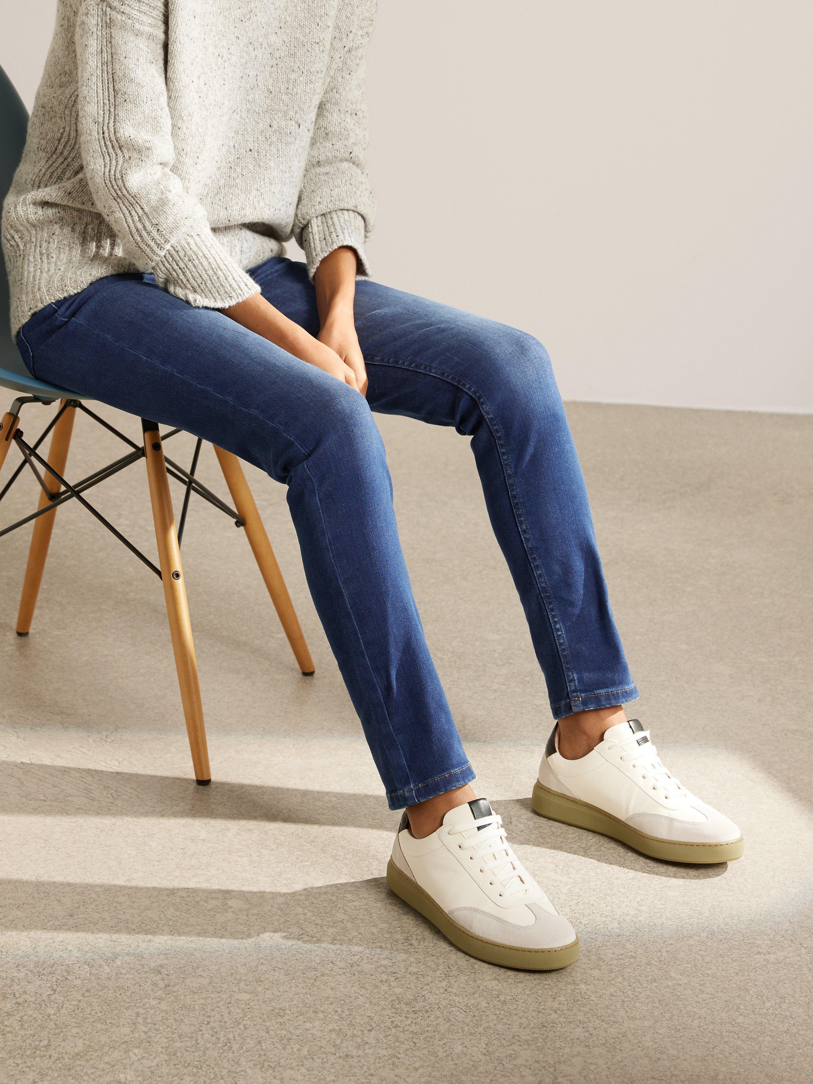 John Lewis Cotton Rich Straight Leg Jeans, Mid Blue
