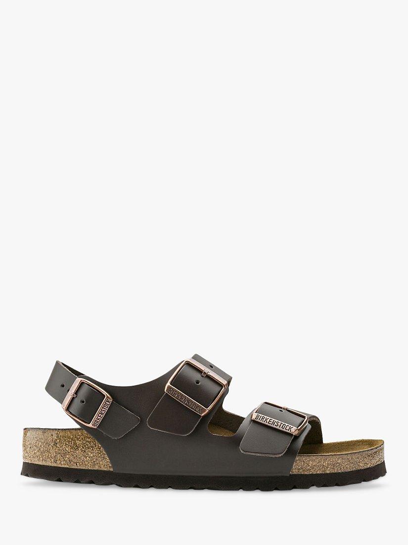 Birkenstock Milano Leather Footbed Sandals Dark Brown