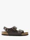 Birkenstock Milano Leather Footbed Sandals, Dark Brown