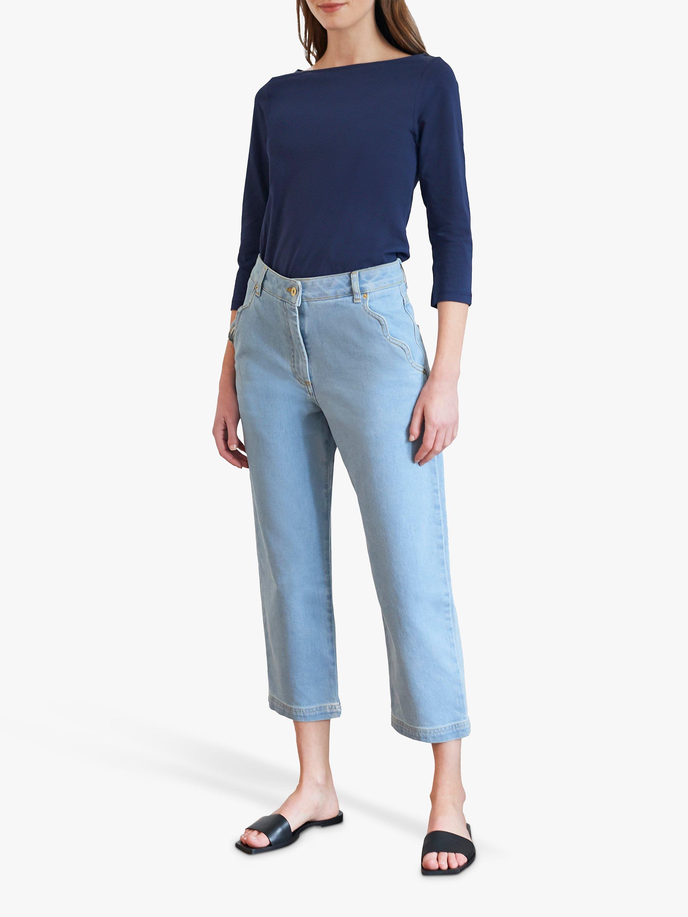 Product image 2 of 4, which shows Great Plains Organic Cotton 3/4 Sleeve Top, Classic Navy, 8