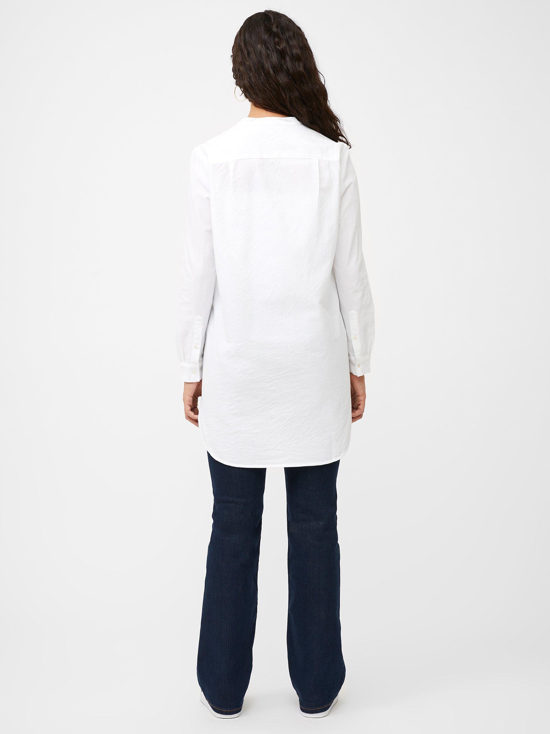 Product image 3 of 4, which shows Great Plains Core Oxford Longline Cotton Shirt, White, 8