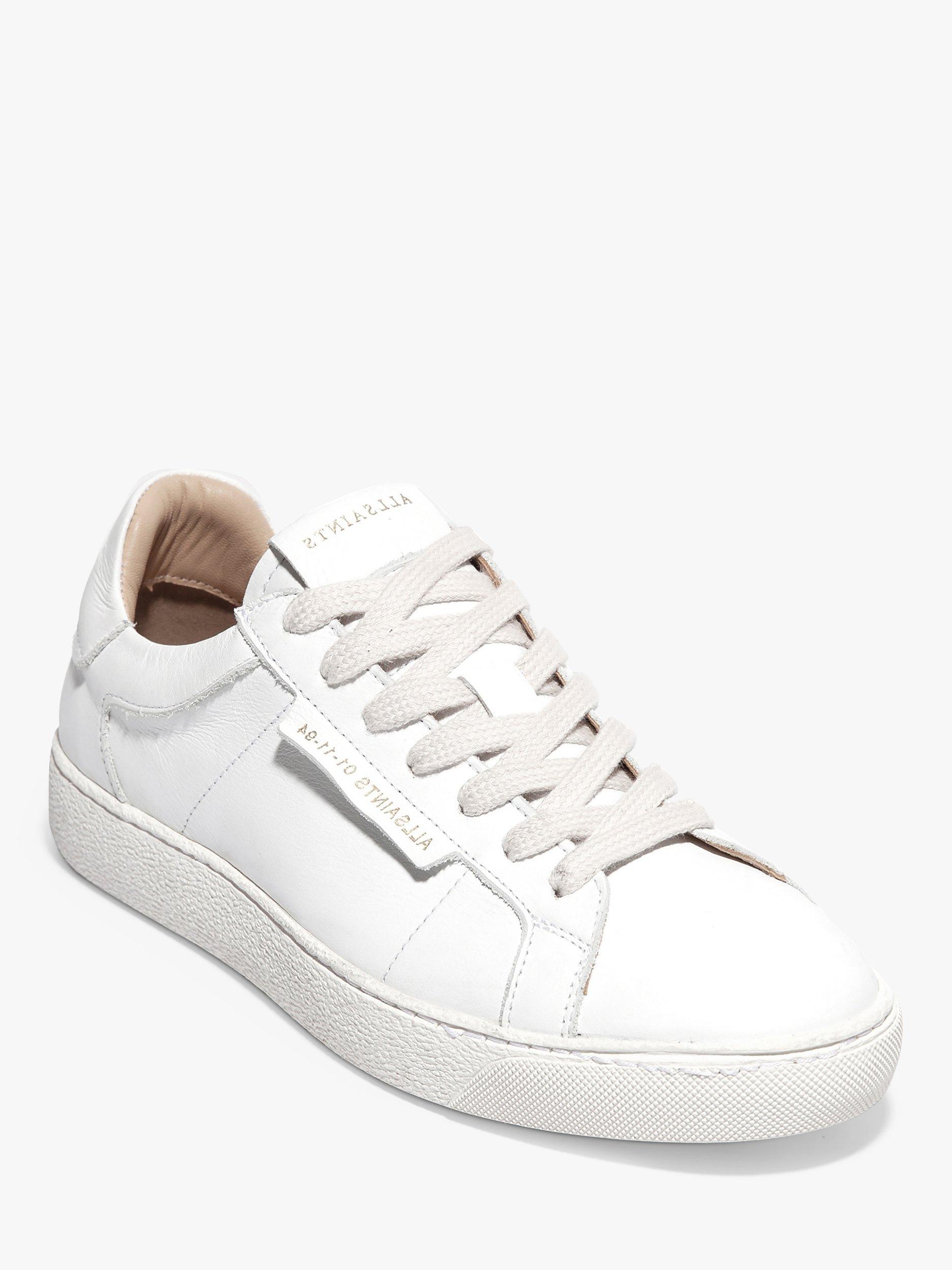 Product image 2 of 9, which shows AllSaints Sheer Leather Lace-Up Trainers, White, 6
