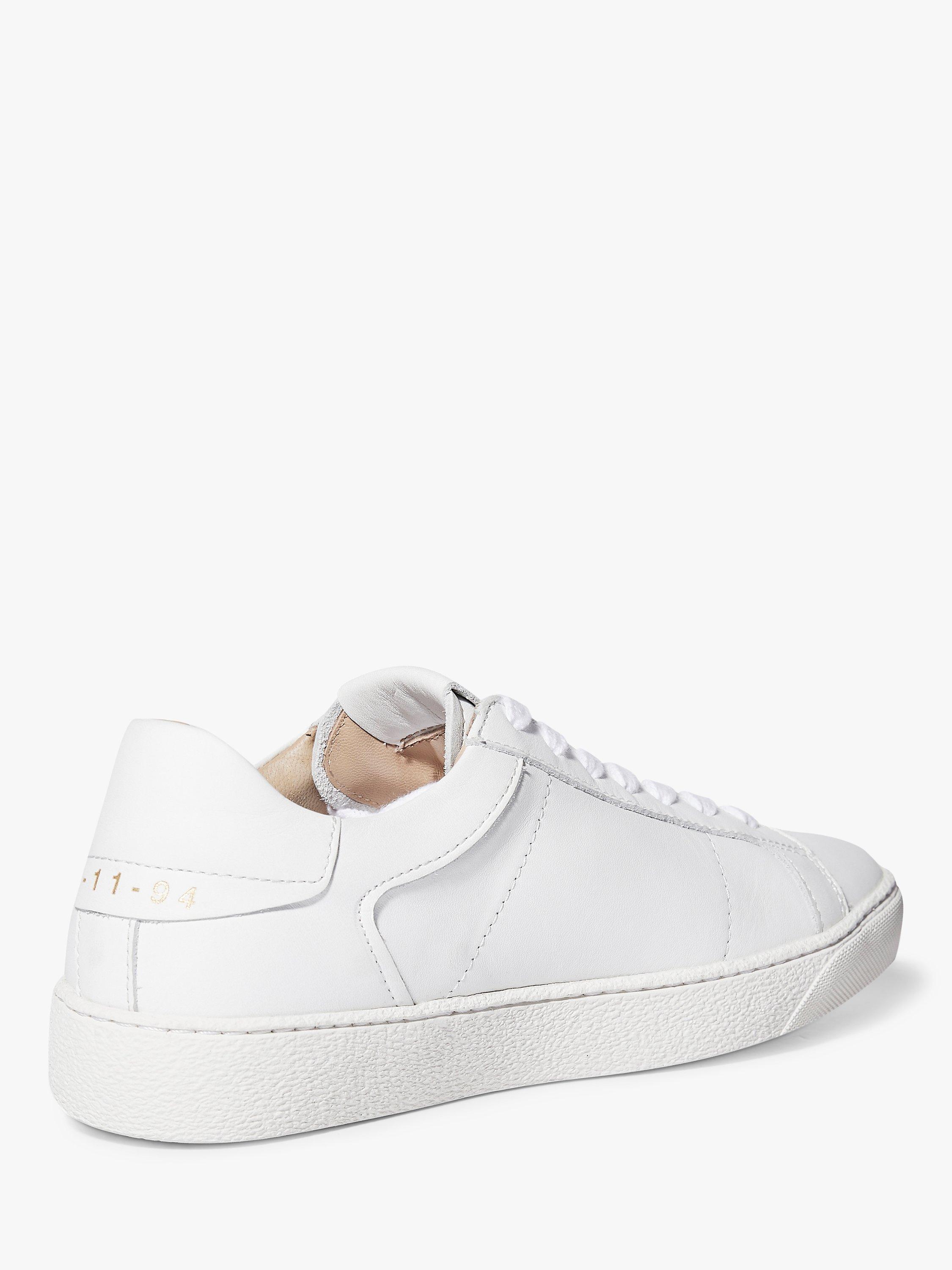 Product image 4 of 9, which shows AllSaints Sheer Leather Lace-Up Trainers, White, 6