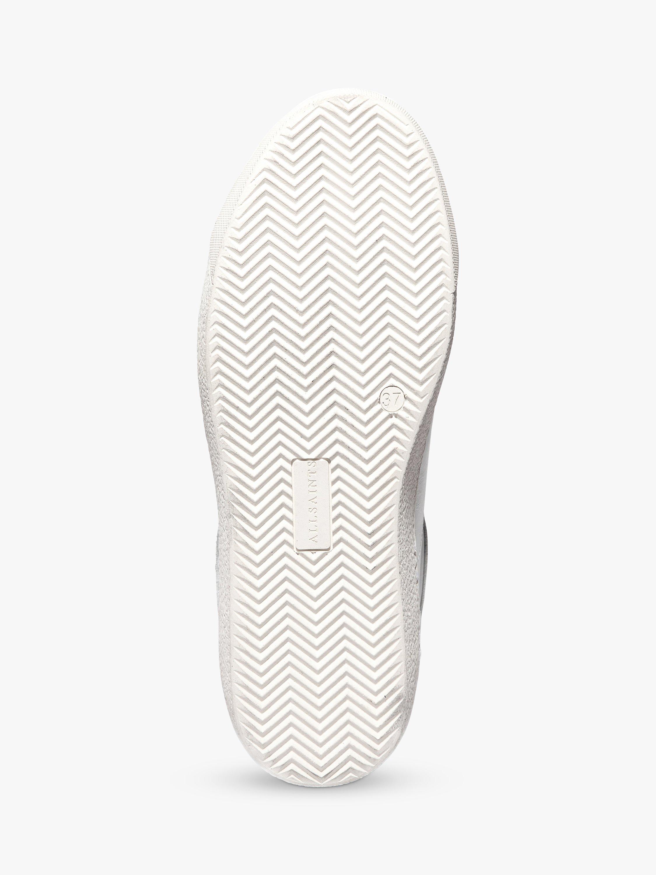 Product image 6 of 9, which shows AllSaints Sheer Leather Lace-Up Trainers, White, 6