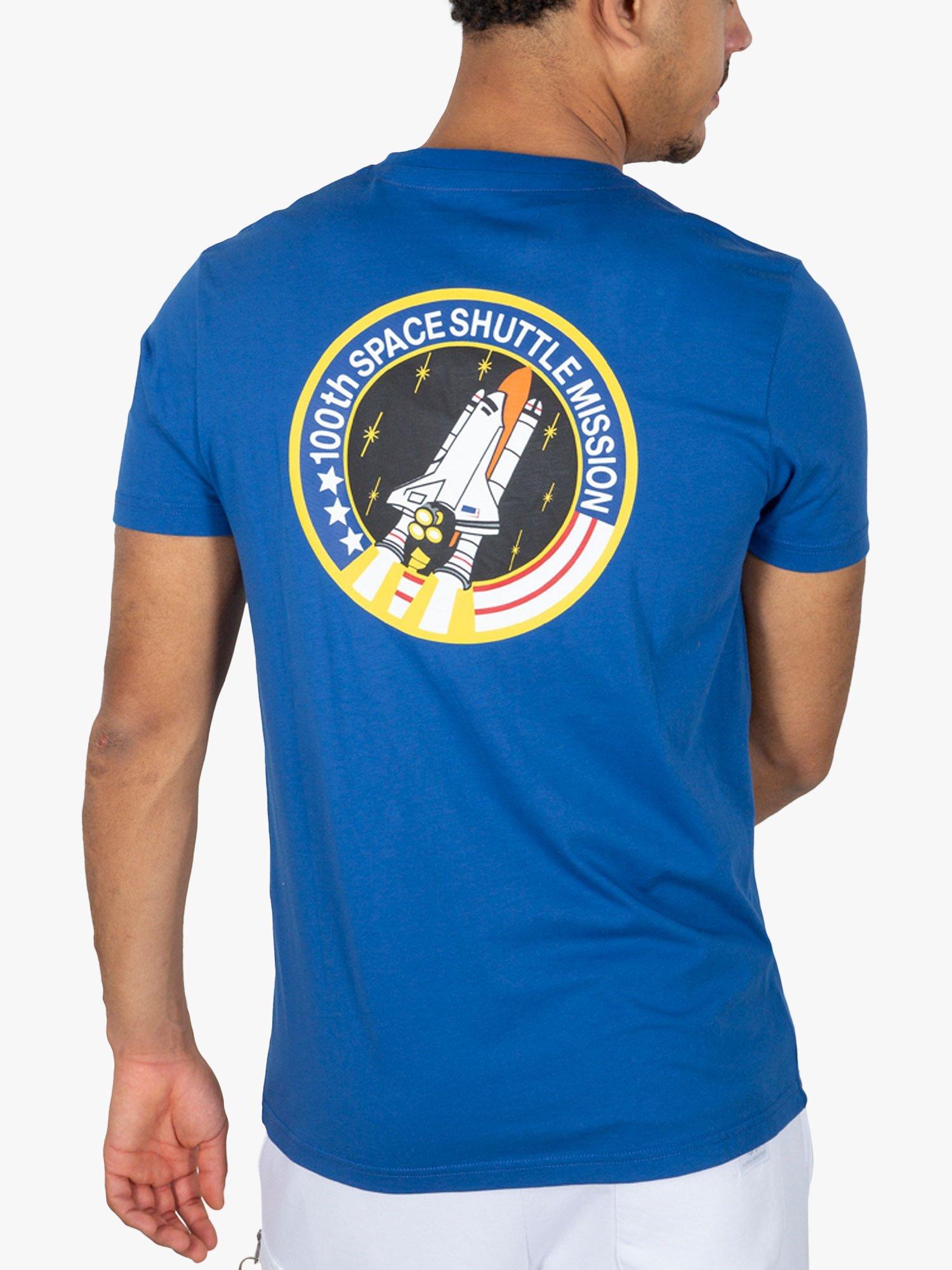 Product image 2 of 6, which shows Alpha Industries X NASA Space Shuttle Logo Crew Neck T-Shirt, 539 NASA Blue, XS