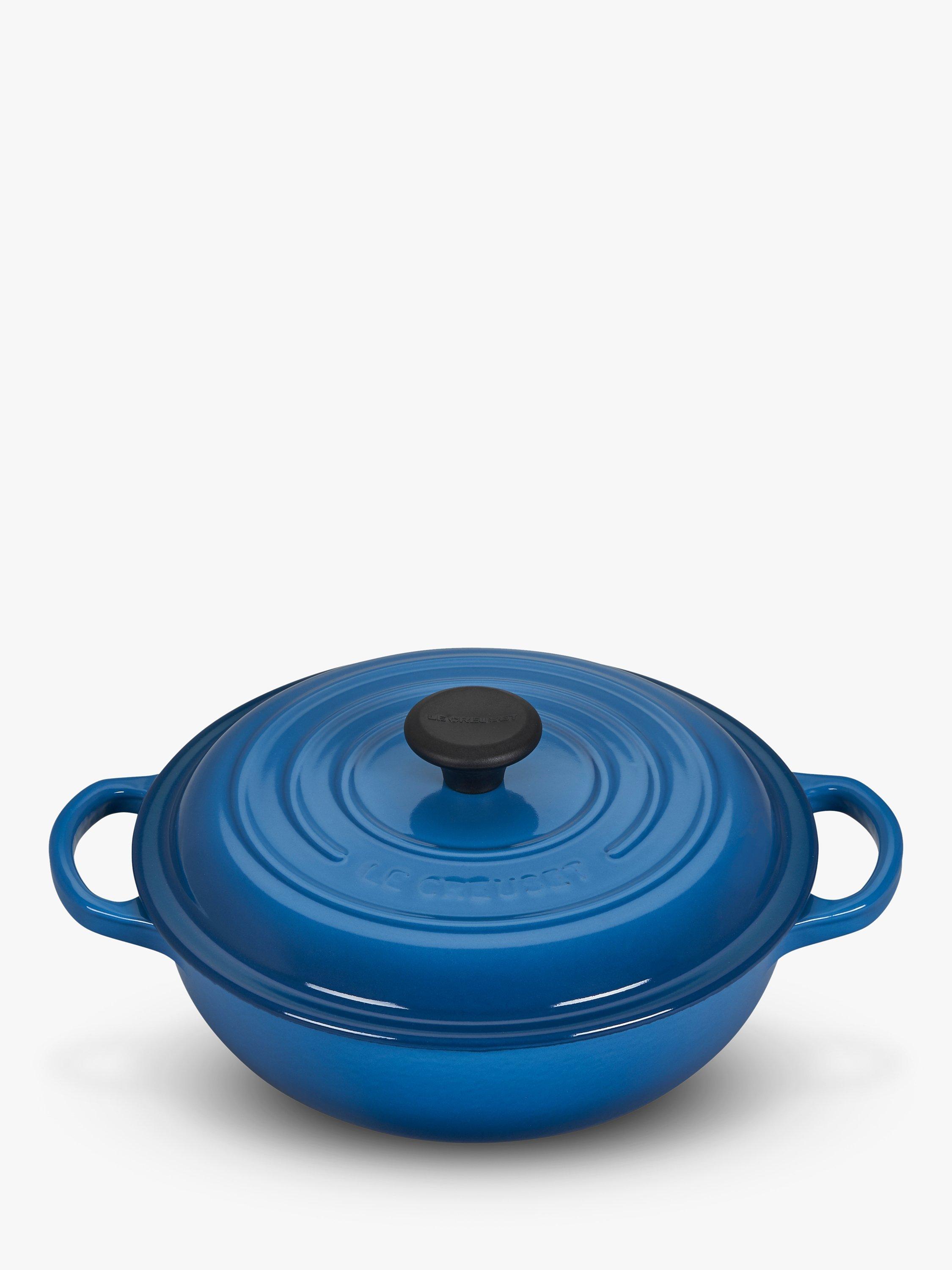Le Creuset Essentials Cast Iron Round Casserole Soup Pot, 22cm, Marseille Blue