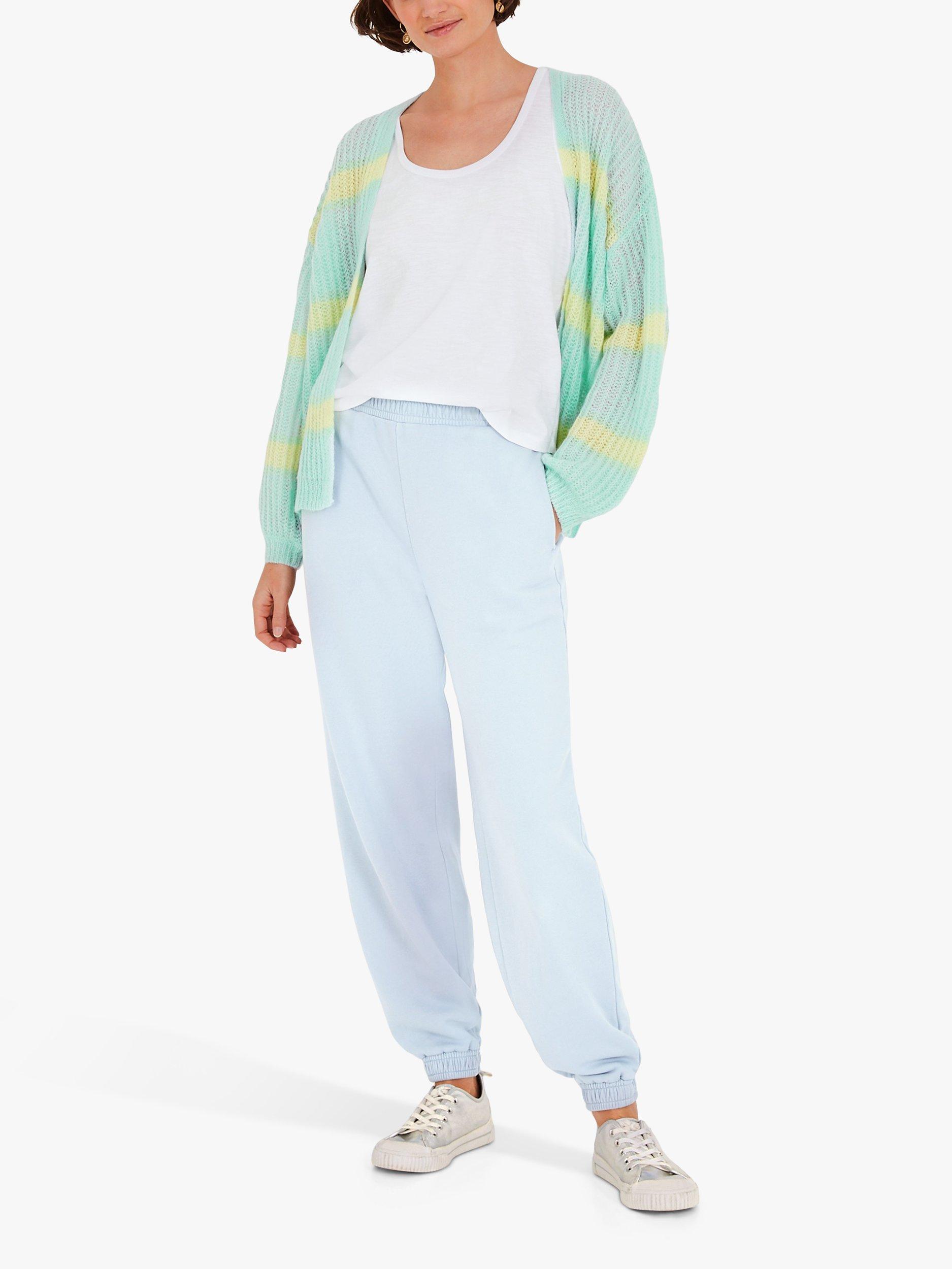 HUSH Ada Stripe Cardigan, Soft Blue/Lime