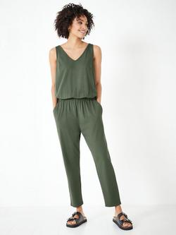 HUSH Jersey V-Neck Jumpsuit, Khaki