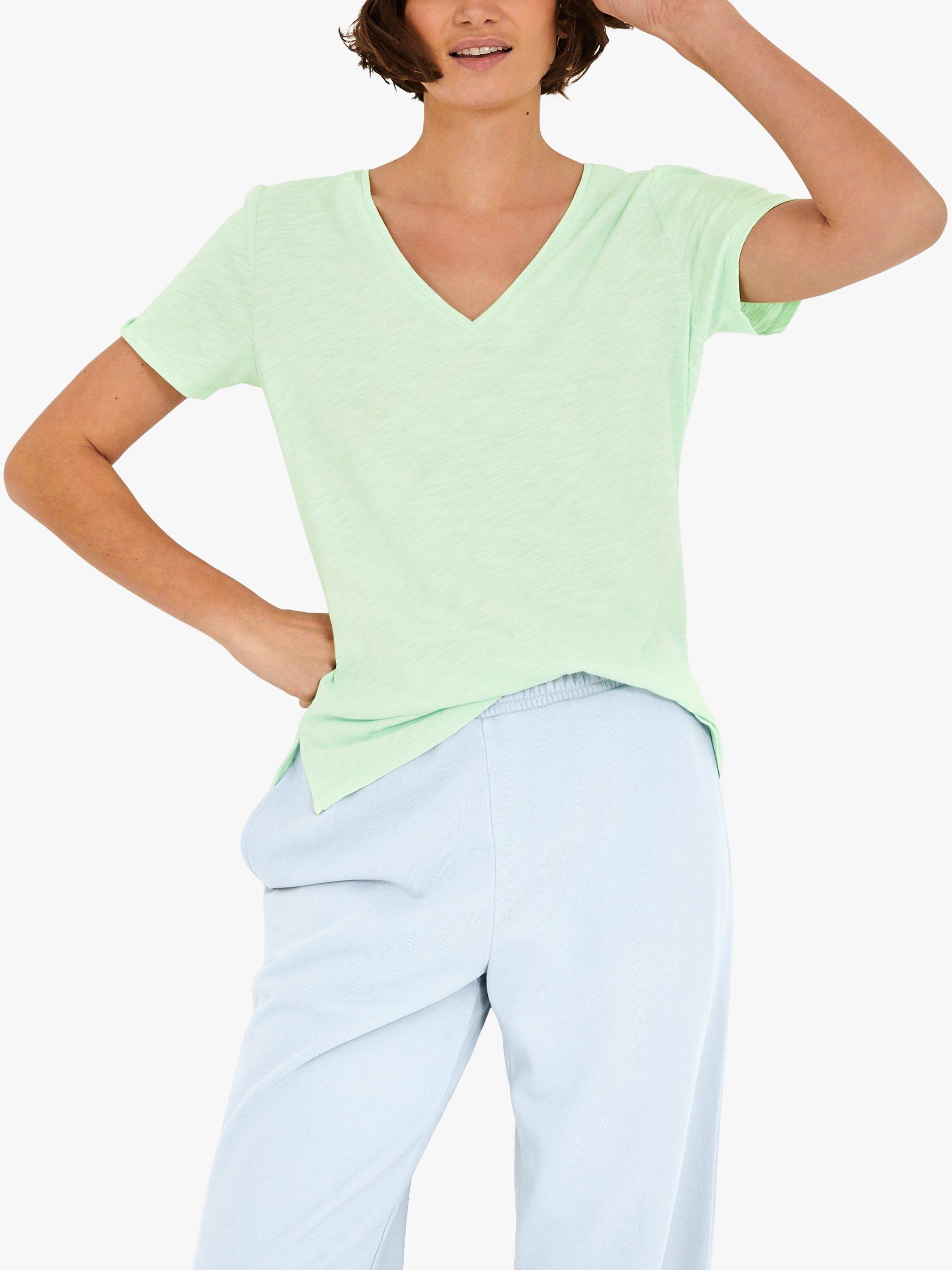 HUSH Cotton Cali Slub V-Neck T-Shirt, Summer Green, XL