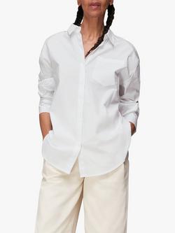 Whistles Oversized Cotton Shirt, White