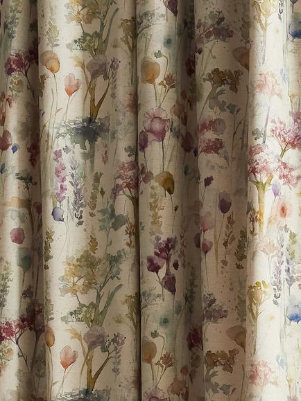 Voyage Ilinizas Pair Lined Pencil Pleat Curtains, Poppy - view 2, Poppy