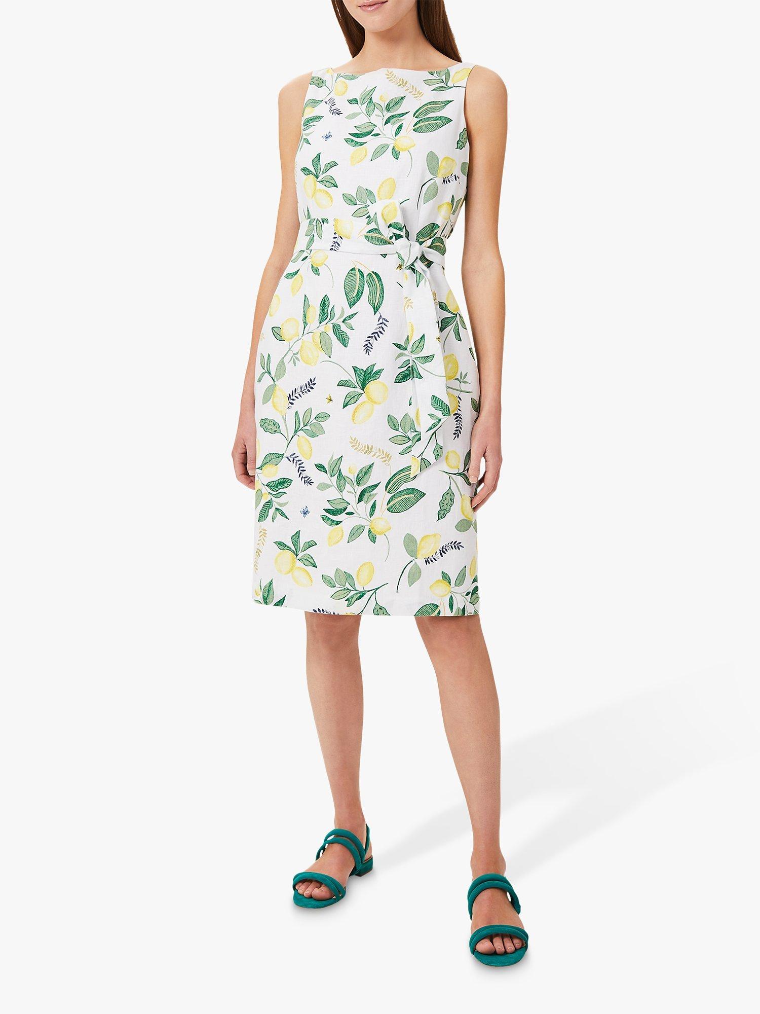 Hobbs Jaci Floral Knee Length Dress, White/Multi