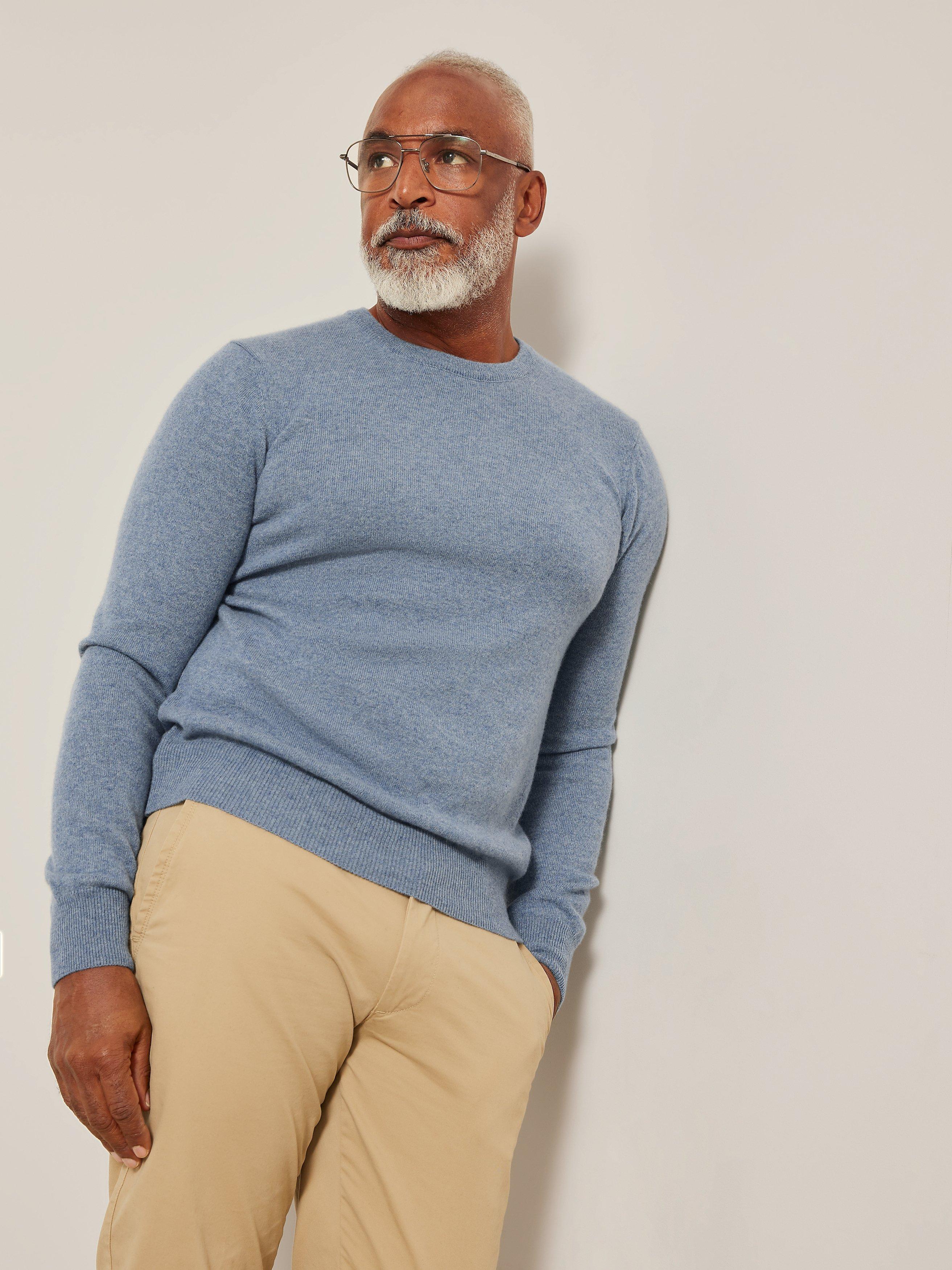 John Lewis Made in Italy Cashmere Crew Neck Jumper, Denim Blue