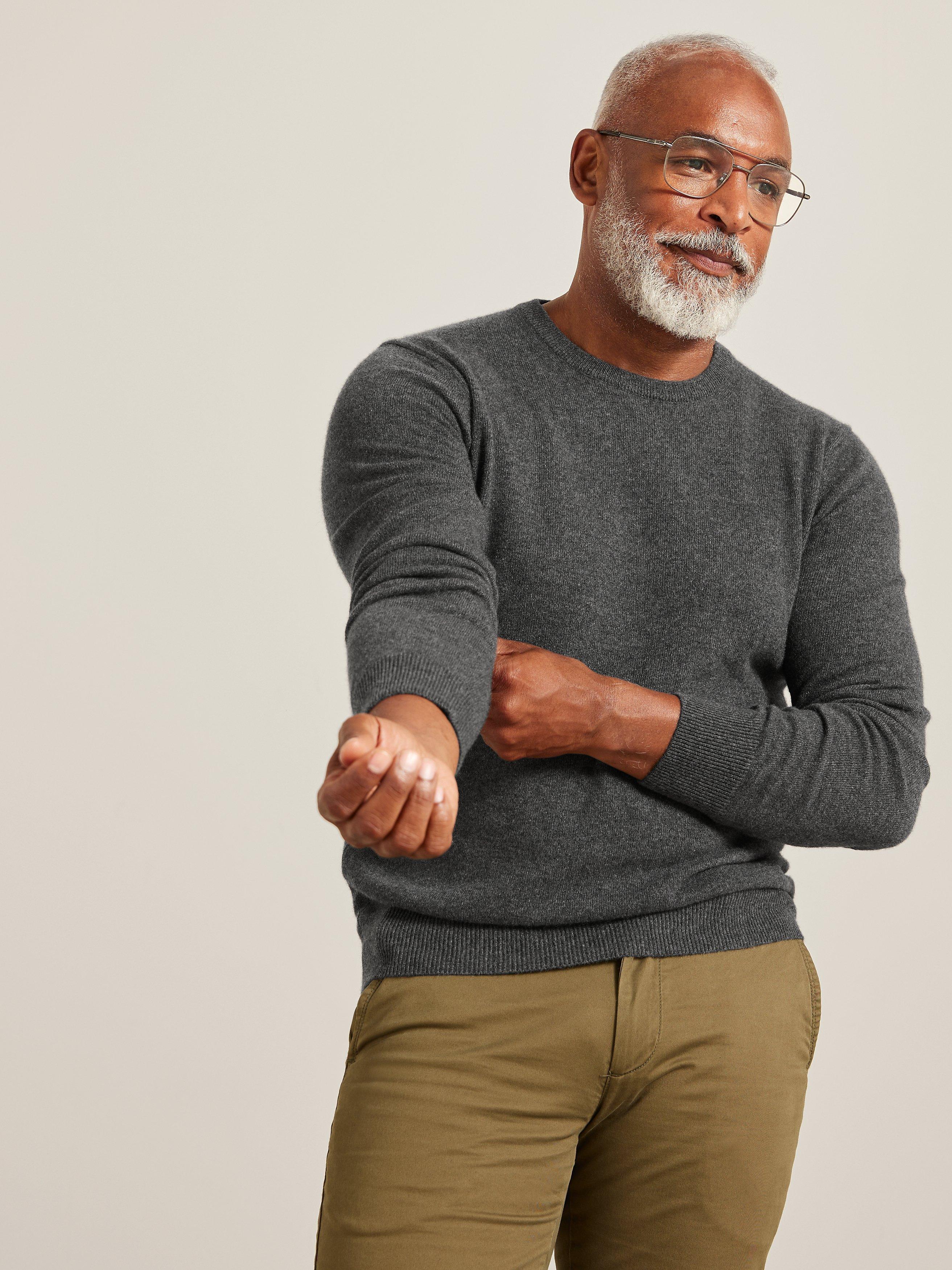 John Lewis Made in Italy Cashmere Crew Neck Jumper, Charcoal
