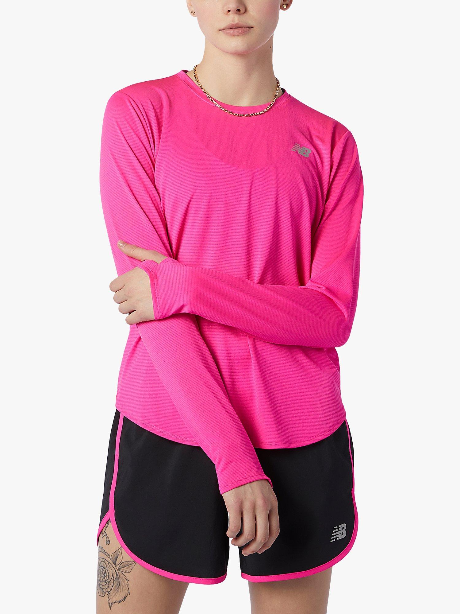 New Balance Accelerate Long Sleeve Running Top, Neon Pink