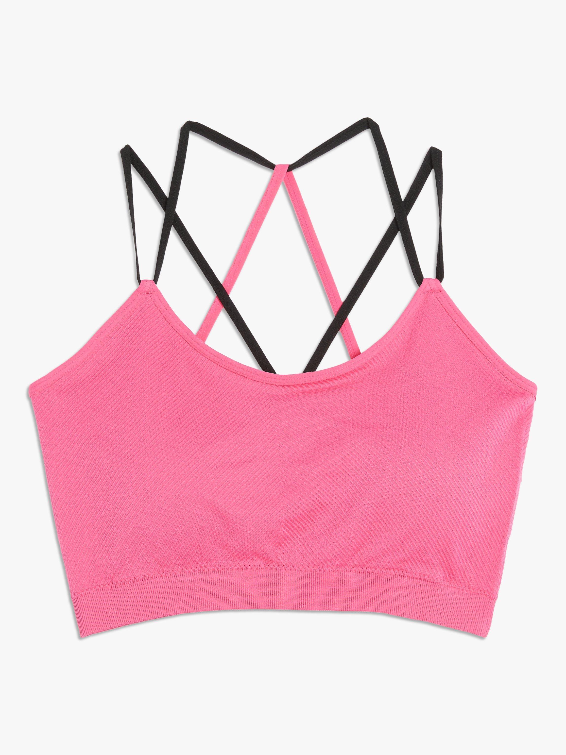 Product image 3 of 4, which shows John Lewis ANYDAY Daisy Yoga Crop Top, Pink, XL