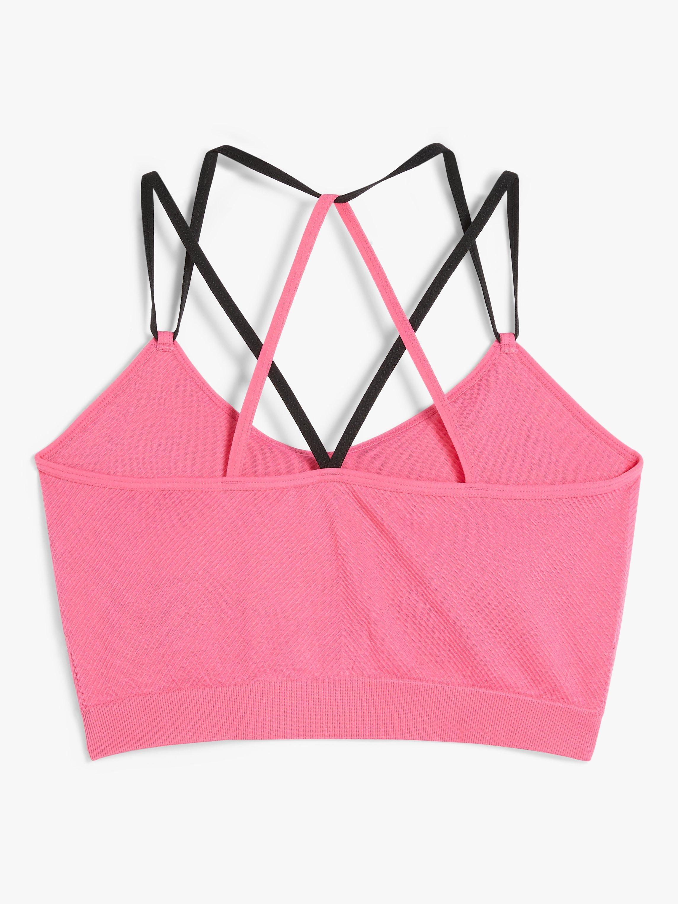 Product image 4 of 4, which shows John Lewis ANYDAY Daisy Yoga Crop Top, Pink, XL
