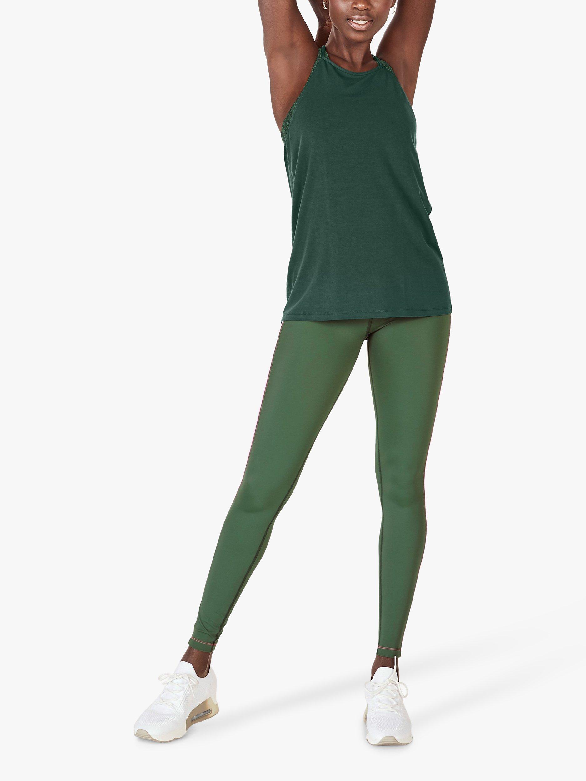 HUSH Strappy Active Vest, Moss Green