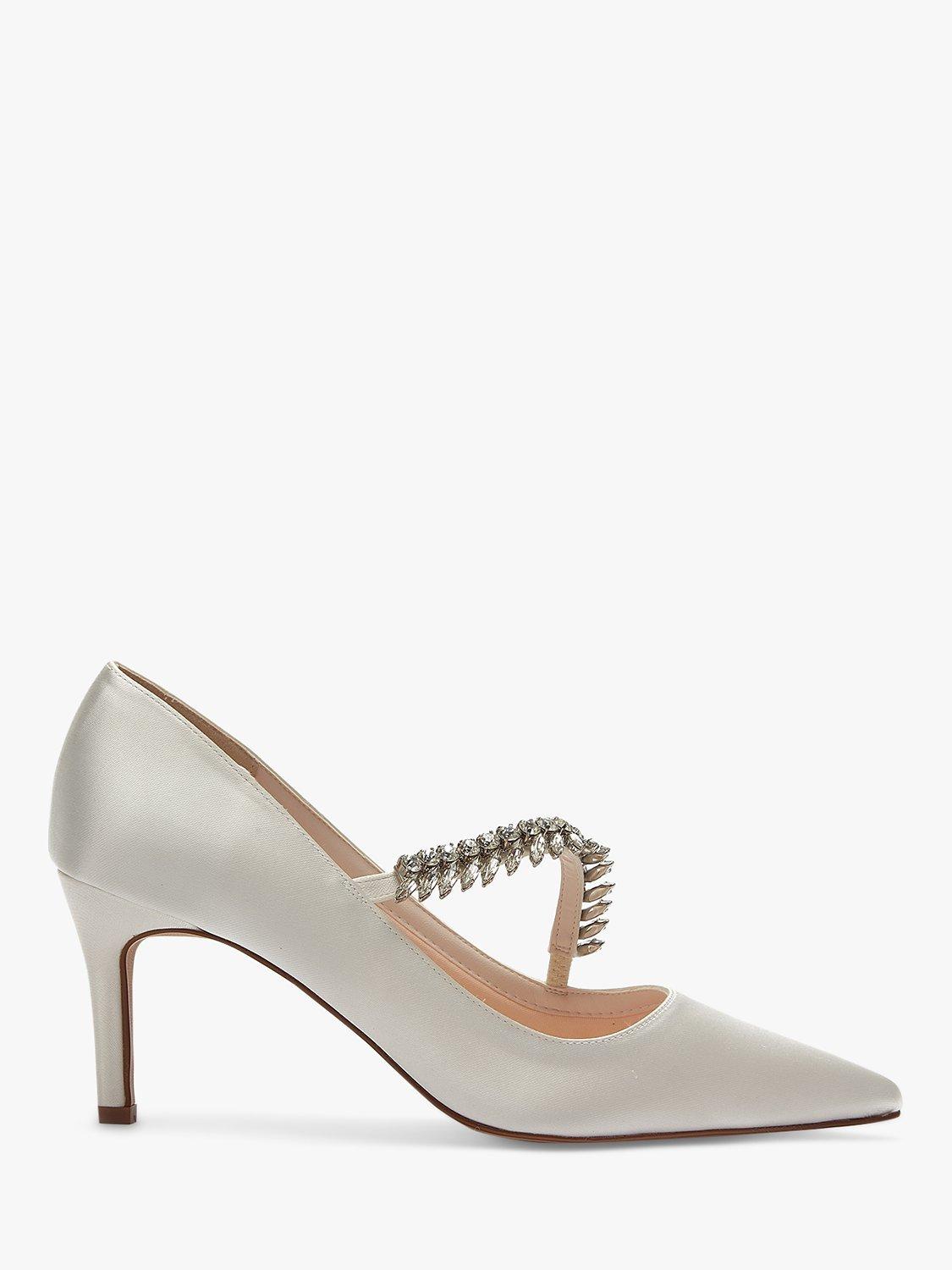 Rainbow Club Crystal Satin Court Shoes Ivory