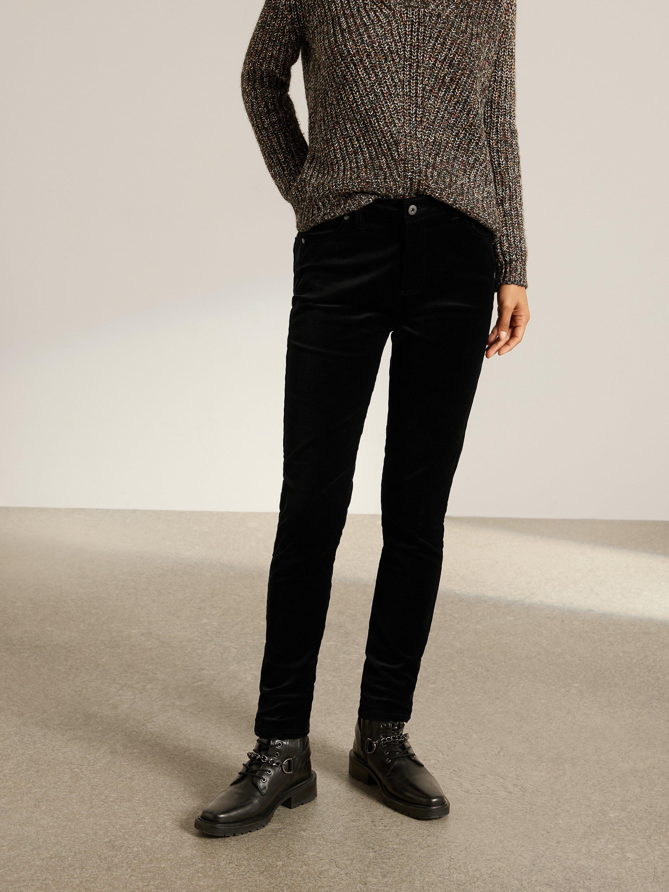 John Lewis Velvet Skinny Jeans, Black, 12