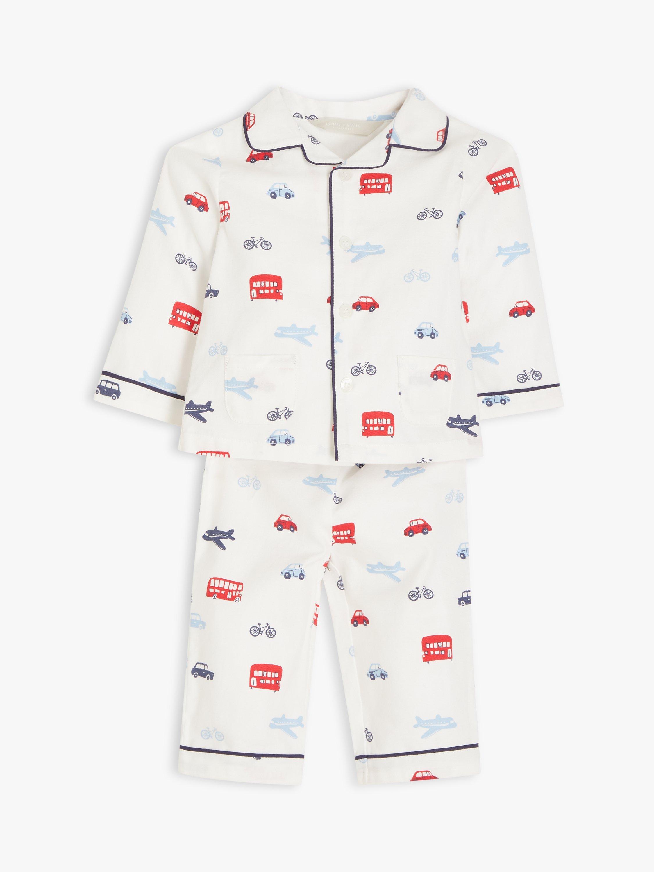John Lewis Baby Transport Print Pyjamas, Multi