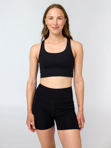 Girlfriend Collective Paloma Longline Sports Bra, Black