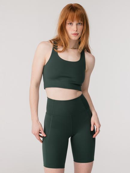 Girlfriend Collective Paloma Longline Sports Bra, Moss