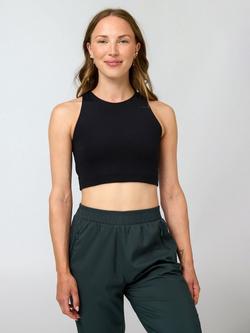 Girlfriend Collective Dylan Cropped Sports Bra, Black