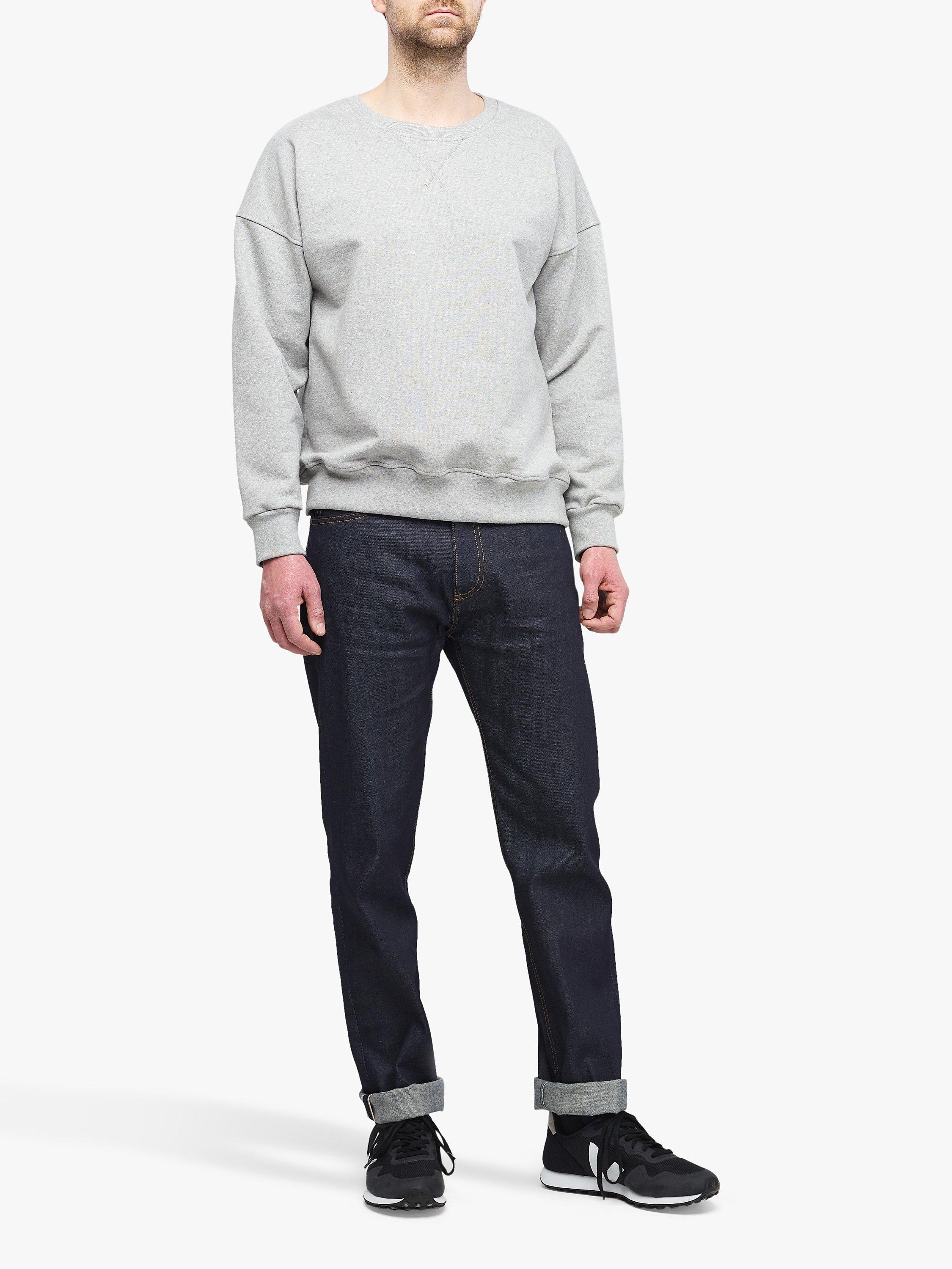 Product image 3 of 7, which shows Community Clothing Cotton Crew Drop Shoulder Sweatshirt, Grey Marl, S