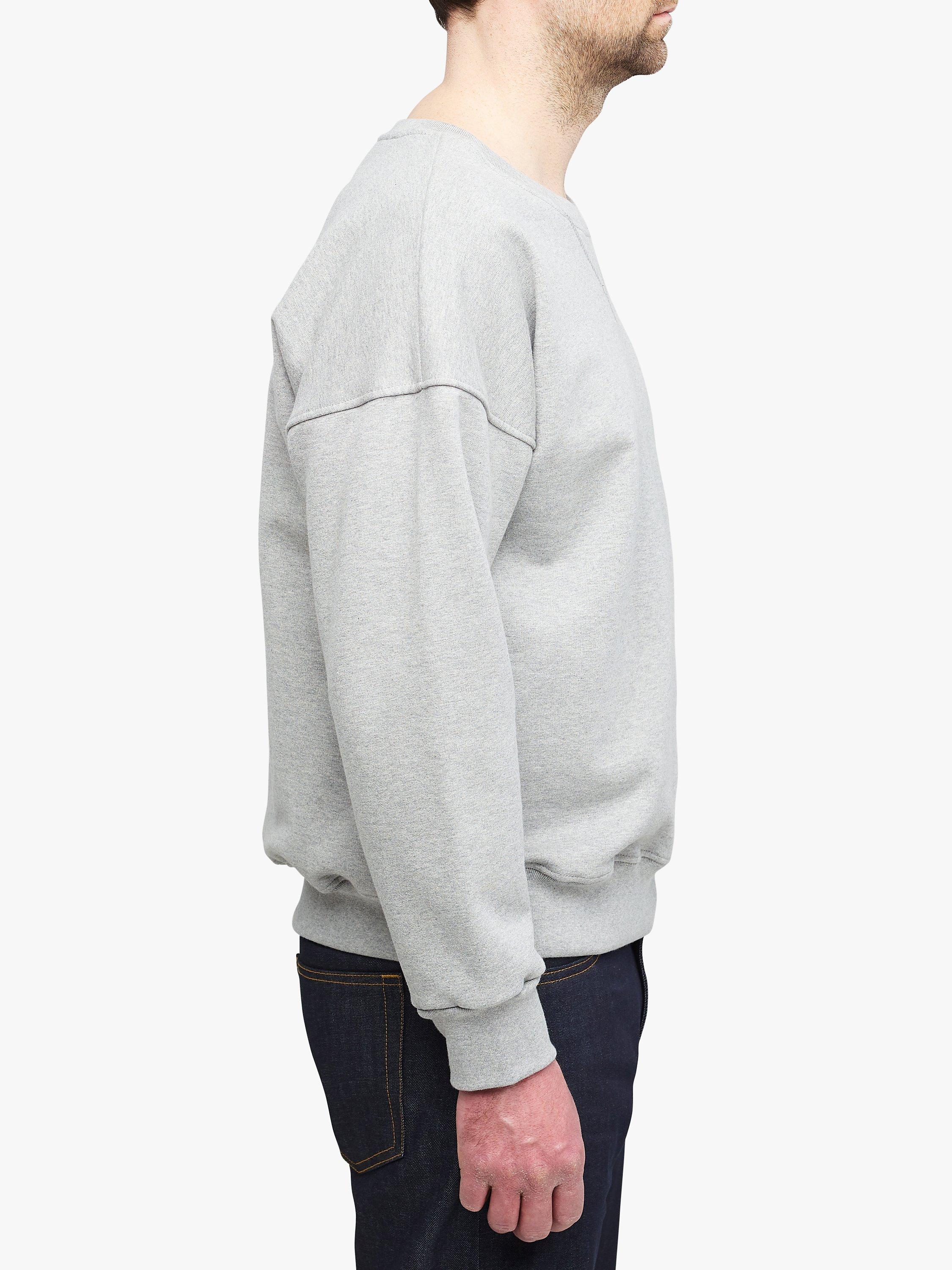 Product image 7 of 7, which shows Community Clothing Cotton Crew Drop Shoulder Sweatshirt, Grey Marl, S