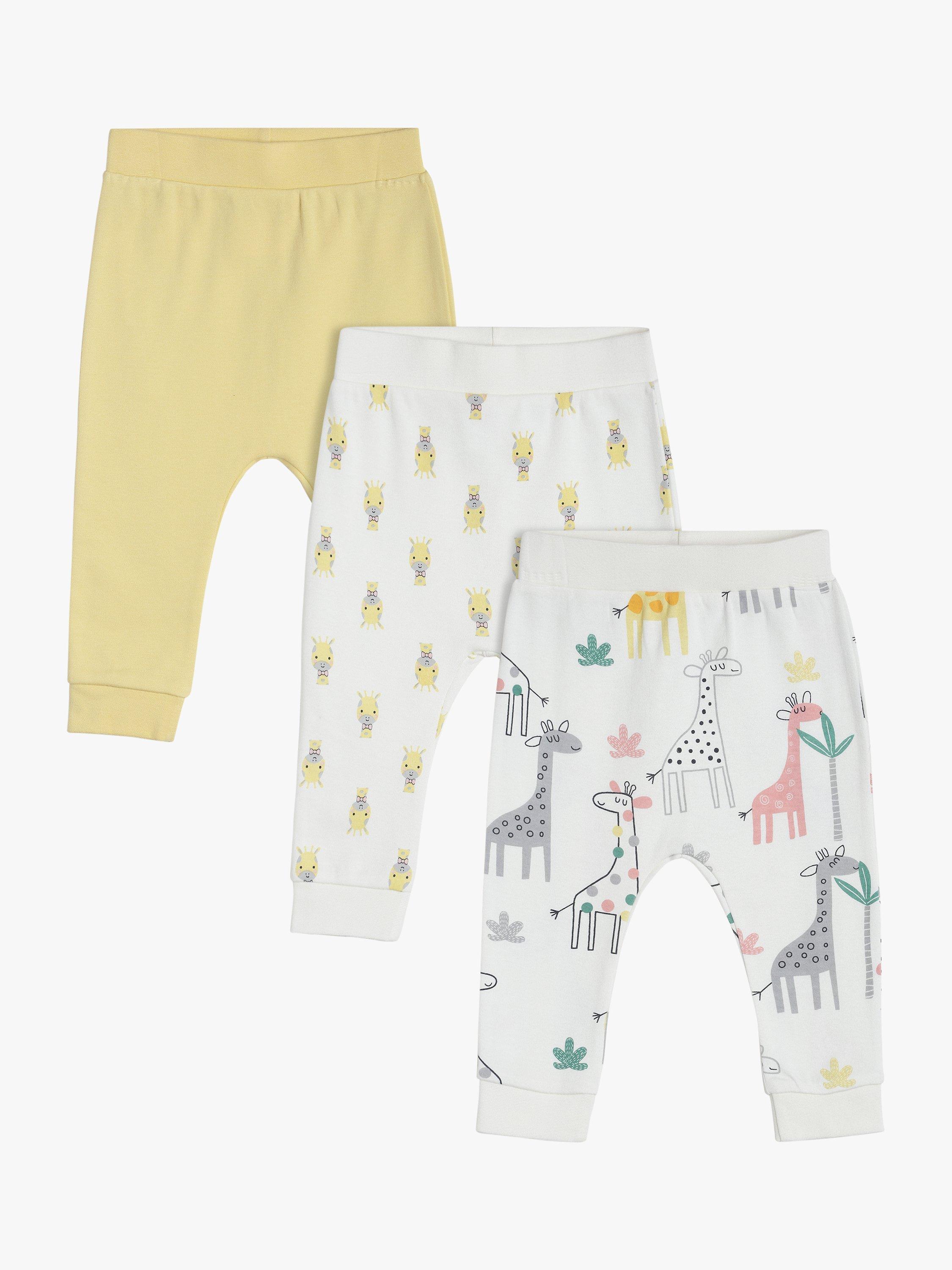 Mini Cuddles Baby Giraffe Joggers, Pack of 3, Multi