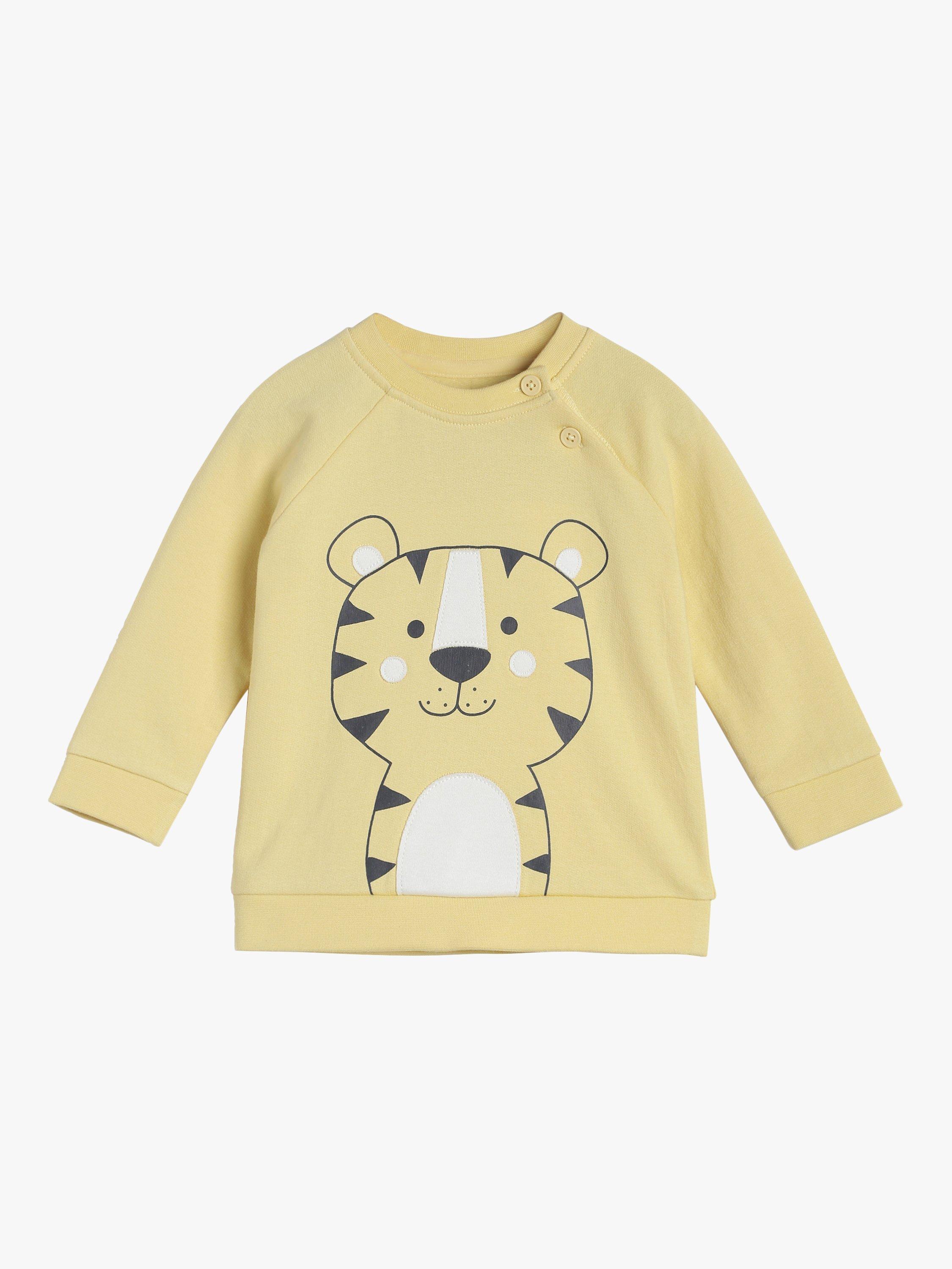 Mini Cuddles Baby Tiger Sweatshirt, Yellow