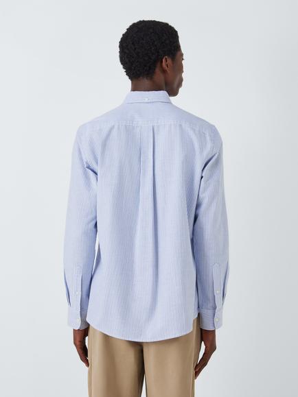 John Lewis Regular Fit Stripe Oxford Shirt - view 2, Blue