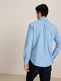 John Lewis Regular Fit Stripe Trim Oxford Shirt - view 2, Blue