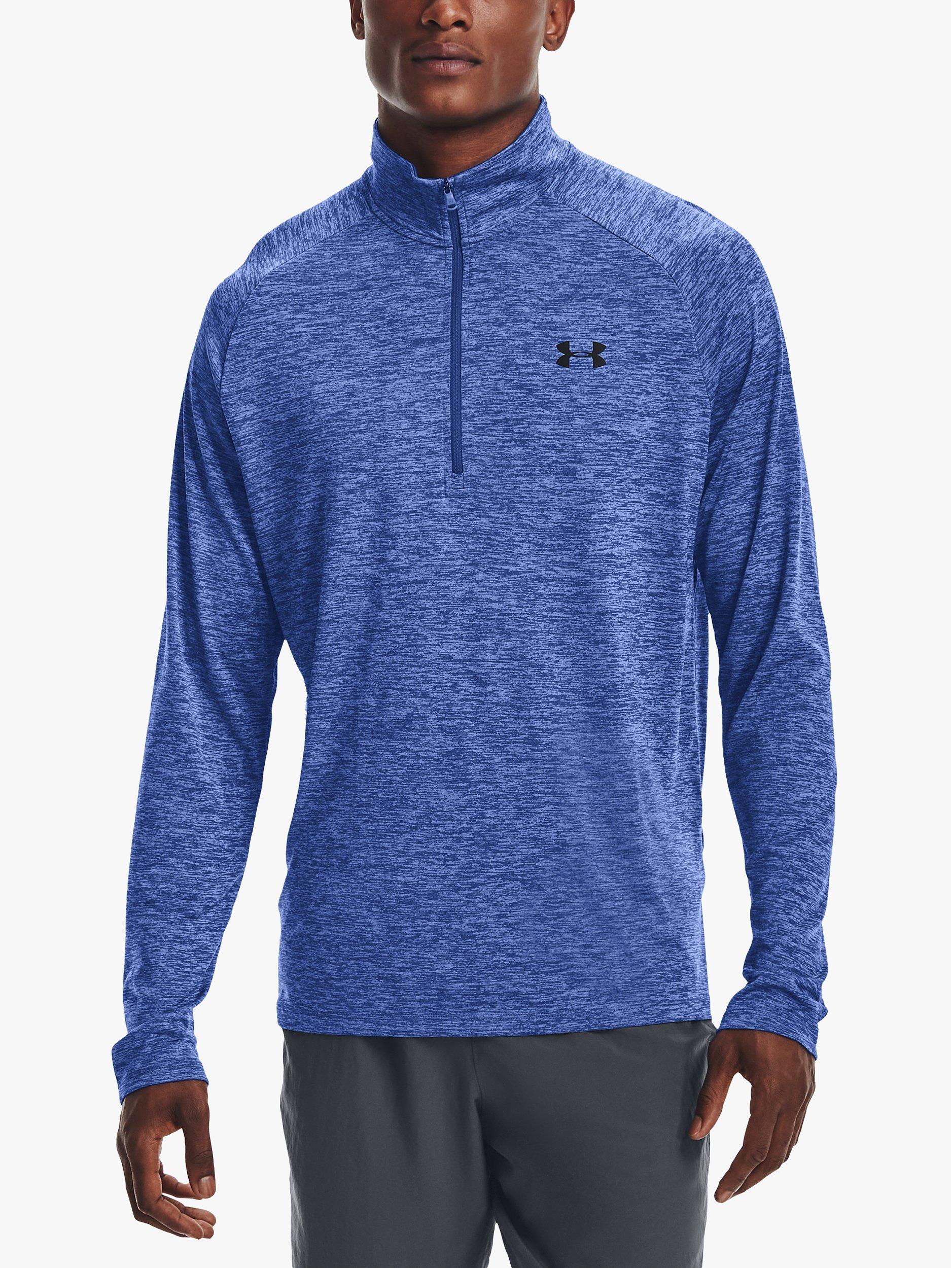 Under Armour Tech 2.0 1/2 Zip Long Sleeve Gym Top, Tech Blue